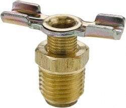 Parker - 3/8" Pipe, External Seal Drain Cock & Shutoff Valve - 3/8-18 Thread, 150 Max psi - Exact Industrial Supply