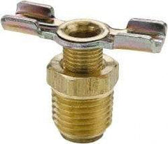 Parker - 3/8" Pipe, External Seal Drain Cock & Shutoff Valve - 3/8-18 Thread, 150 Max psi - Exact Industrial Supply