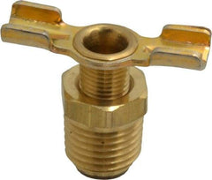 Parker - 1/4" Pipe, External Seal Drain Cock & Shutoff Valve - 1/4-18 Thread, 150 Max psi - Exact Industrial Supply