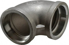 Merit Brass - 1-1/2" Grade 316 Stainless Steel Pipe 90° Elbow - Socket Weld x Socket Weld End Connections, 150 psi - Exact Industrial Supply