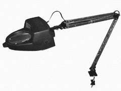 Value Collection - 40 Inch, Swing Arm, Clamp on, Incandescent, Black, Magnifying Task Light - 13 Watt, 1.75x Magnification, 3-1/2 Inch Wide, 3-1/2 Inch Long - Exact Industrial Supply