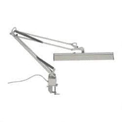 Value Collection - 120 VAC, 15 Watt, Swing Arm Machine Light - Clamp Mount, 5 Ft. Cord, White - Exact Industrial Supply