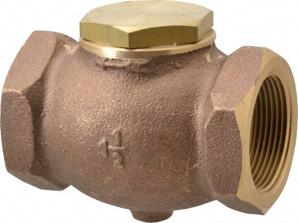 Conrader - 1-1/2" Bronze Check Valve - Inline, FNPT x FNPT - Exact Industrial Supply