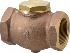 Conrader - 1-1/2" Bronze Check Valve - Inline, FNPT x FNPT - Exact Industrial Supply