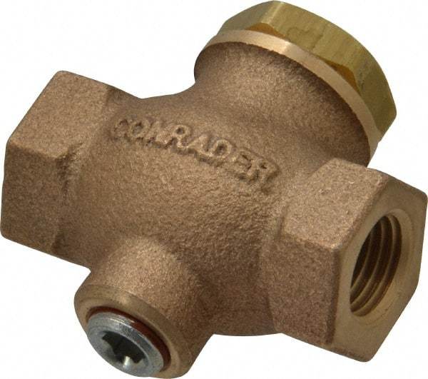Conrader - 1/4" Bronze Check Valve - Inline, FNPT x FNPT - Exact Industrial Supply