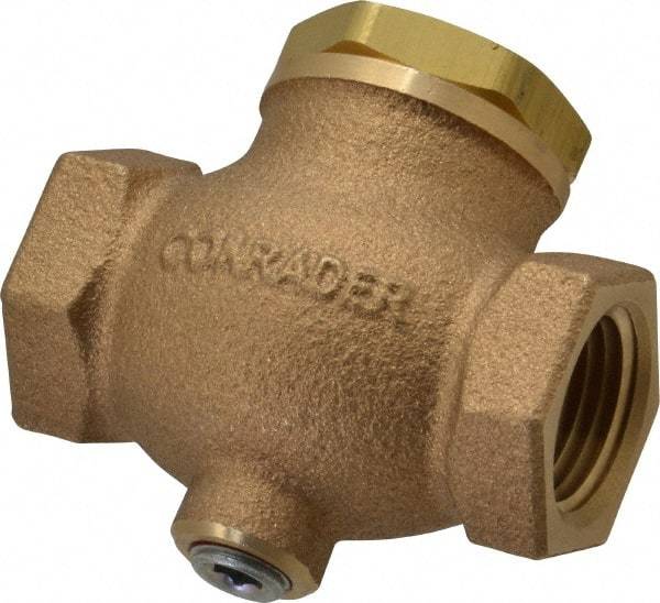 Conrader - 1/2" Bronze Check Valve - Inline, FNPT x FNPT - Exact Industrial Supply