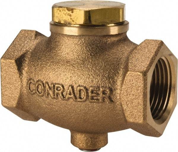 Conrader - 3/4" Bronze Check Valve - Inline, FNPT x FNPT - Exact Industrial Supply