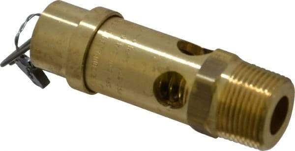 Conrader - 3/4" Inlet, ASME Safety Relief Valve - 125 Max psi, Brass, 504 Cubic' per Min - Exact Industrial Supply