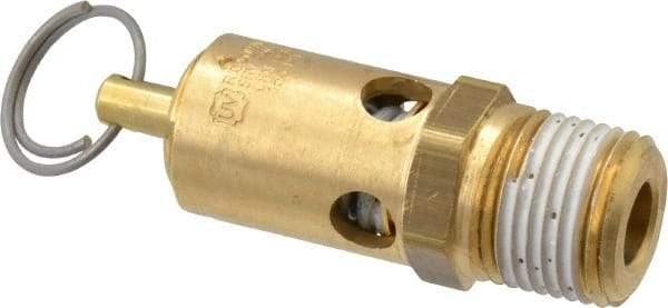 Conrader - 1/2" Inlet, ASME Safety Relief Valve - 150 Max psi, Brass, 274 Cubic' per Min - Exact Industrial Supply