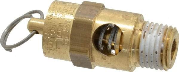 Conrader - 1/4" Inlet, ASME Safety Relief Valve - 125 Max psi, Brass, 116 Cubic' per Min - Exact Industrial Supply
