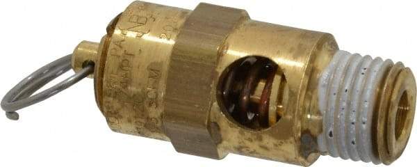 Conrader - 1/4" Inlet, ASME Safety Relief Valve - 200 Max psi, Brass, 178 Cubic' per Min - Exact Industrial Supply