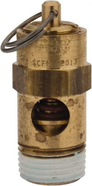 Conrader - 3/8" Inlet, ASME Safety Relief Valve - 200 Max psi, Brass, 178 Cubic' per Min - Exact Industrial Supply
