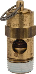 Conrader - 3/8" Inlet, ASME Safety Relief Valve - 200 Max psi, Brass, 178 Cubic' per Min - Exact Industrial Supply