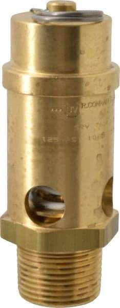 Conrader - 1" Inlet, ASME Safety Relief Valve - 125 Max psi, Brass, 1,053 Cubic' per Min - Exact Industrial Supply