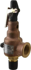 Midwest Control - 1/2" Inlet, 3/4" Outlet, ASME Safety Relief Valve - 150 Max psi, Bronze, 350 Cubic' per Min - Exact Industrial Supply