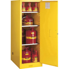 Justrite - 1 Door 3 Shelf 54 Gal Space Saver Safety Cabinet for Flammable Substances - Exact Industrial Supply