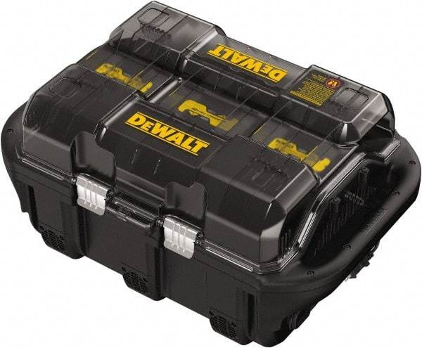 DeWALT - 40 Volt, 6 Battery Lithium-Ion Power Tool Charger - 1 hr & 30 min to Charge, AC Wall Outlet Power Source - Exact Industrial Supply