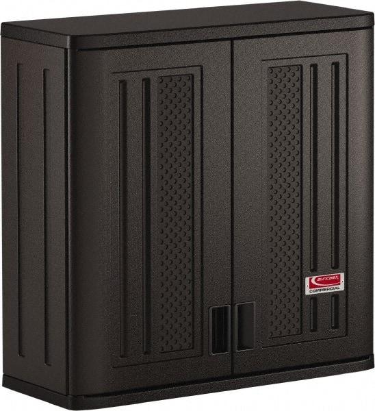 Suncast - 1 Shelf Locking Storage Cabinet - Polypropylene, 30" Wide x 12" Deep x 30-1/4" High, Gray - Exact Industrial Supply