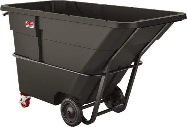 Suncast - 1,300 Lb Load Capacity, 33 Bushels, 1-1/2 Cu Yd, Polyethylene Tilt Truck - 41.28" Wide x 85.87" Long x 47.89" High, Matte Gray - Exact Industrial Supply