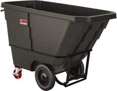 Suncast - 2,200 Lb Load Capacity, 22 Bushels, 1 Cu Yd, Polyethylene Tilt Truck - 33.87" Wide x 70" Long x 45.16" High, Matte Gray - Exact Industrial Supply