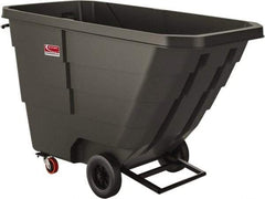 Suncast - 800 Lb Load Capacity, 22 Bushels, 1 Cu Yd, Polyethylene Tilt Truck - 33.87" Wide x 70" Long x 43.84" High, Matte Gray - Exact Industrial Supply