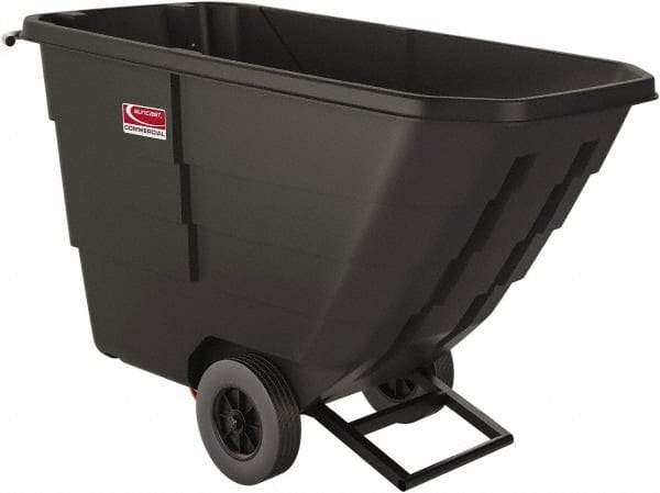 Suncast - 750 Lb Load Capacity, 16 Bushels, 0.75 Cu Yd, Polyethylene Tilt Truck - 31" Wide x 69.3" Long x 41" High, Matte Gray - Exact Industrial Supply