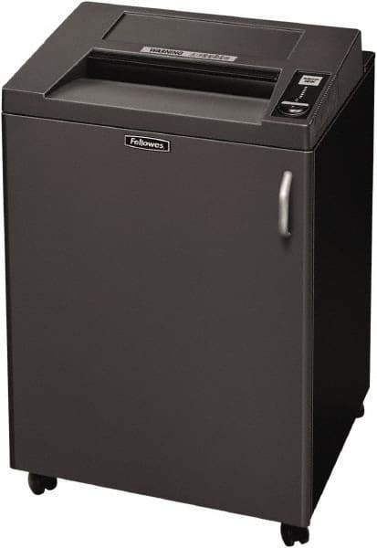 FELLOWES - 5/32 x 1-9/16" Strip, 24 Sheet Cross Cut Commercial Shredder - 23-1/4" Long x 25-3/16" Wide x 38-3/16" High, Level 4 Security, 4 Gal Wastebasket - Exact Industrial Supply