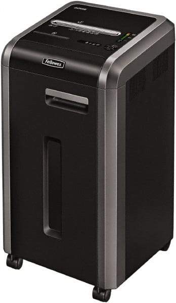 FELLOWES - 5/64 x 15/32" Strip, 16 Sheet Micro Cut Commercial Shredder - 17-3/4" Long x 17-1/8" Wide x 30-3/4" High, Level 5 Security, 16 Gal Wastebasket - Exact Industrial Supply