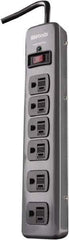 Woods PRO - 6 Outlets, 125 Volts, 15 Amps, 3' Cord, Power Outlet Strip - Keyhole Mount, 5-15 NEMA Configuration, 11-3/4" Strip, cULus - Exact Industrial Supply