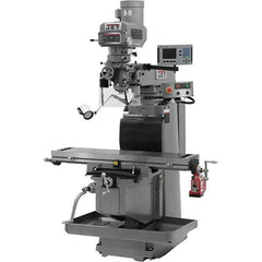 Jet - 54" Table Width x 12" Table Length, Electronic Variable Speed Control, 3 Phase Knee Milling Machine - R8 Spindle Taper, 5 hp - Exact Industrial Supply