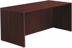 ALERA - Woodgrain Laminate Desk Shell - 65" Wide x 29-1/2" Deep x 29-5/8" High, Mahogany - Exact Industrial Supply