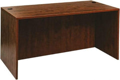 ALERA - Woodgrain Laminate Desk Shell - 59-1/8" Wide x 29-1/2" Deep x 29-5/8" High, Medium Cherry - Exact Industrial Supply