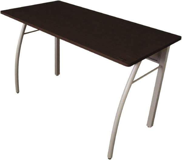 Linea Italia - Woodgrain Laminate Rectangular Desk - 47-1/4" Wide x 23-5/8" Deep x 29-1/2" High, Mocha & Gray - Exact Industrial Supply
