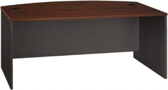 Bush Business Furniture - Laminate Over Wood Bow Front Desk - 71-1/8" Wide x 36-1/8" Deep x 29-7/8" High, Hansen Cherry & Graphite Gray - Exact Industrial Supply