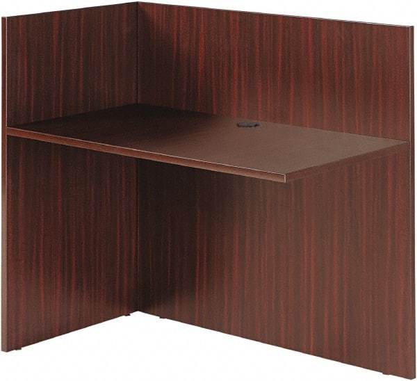 ALERA - Woodgrain Laminate Reception Desk - 44" Wide x 23-5/8" Deep x 41-1/2" High, Mahogany - Exact Industrial Supply