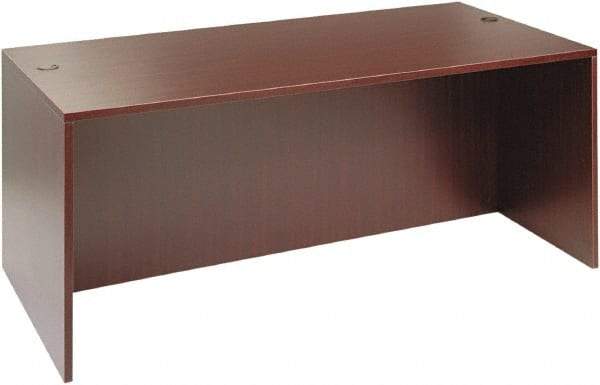 ALERA - Woodgrain Laminate Desk Shell - 71" Wide x 35-1/2" Deep x 29-5/8" High, Mahogany - Exact Industrial Supply