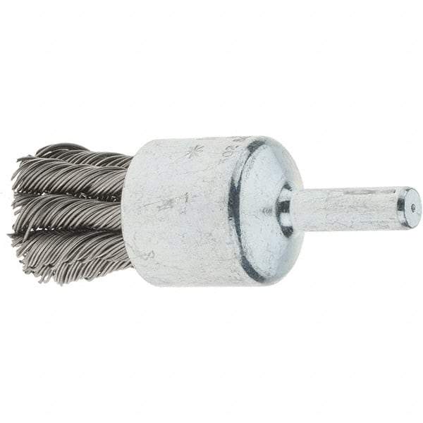 Tru-Maxx - 3/4" Brush Diam, Knotted, End Brush - 1/4" Diam Steel Shank, 22,000 Max RPM - Exact Industrial Supply