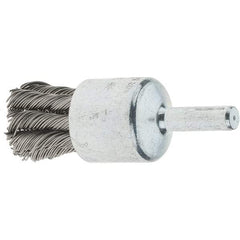 Tru-Maxx - 3/4" Brush Diam, Knotted, End Brush - 1/4" Diam Steel Shank, 22,000 Max RPM - Exact Industrial Supply