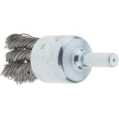 Tru-Maxx - 3/4" Brush Diam, Knotted, End Brush - 1/4" Diam Steel Shank, 22,000 Max RPM - Exact Industrial Supply