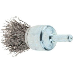 Tru-Maxx - 3/4" Brush Diam, Crimped, Flared End Brush - 1/4" Diam Steel Shank, 22,000 Max RPM - Exact Industrial Supply