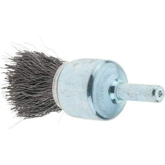 Tru-Maxx - 3/4" Brush Diam, Crimped, Flared End Brush - 1/4" Diam Steel Shank, 22,000 Max RPM - Exact Industrial Supply