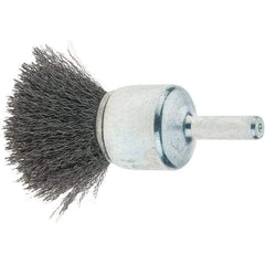 Tru-Maxx - 3/4" Brush Diam, Crimped, Flared End Brush - 1/4" Diam Steel Shank, 22,000 Max RPM - Exact Industrial Supply