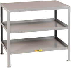 Little Giant - 48 Wide x 24" Deep x 32-1/2" High, 12 Gauge Steel Heavy-Duty Machine Table - Fixed Legs, Gray - Exact Industrial Supply