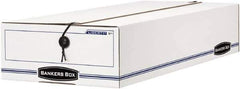 BANKERS BOX - 1 Compartment, 9-1/4" Wide x 4-1/4" High x 23-3/4" Deep, Storage Box - Corrugated Cardboard, White/Blue - Exact Industrial Supply