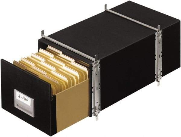 BANKERS BOX - 1 Compartment, 17" Wide x 11-1/8" High x 25-1/2" Deep, Storage Box - Steel Frame, Black - Exact Industrial Supply