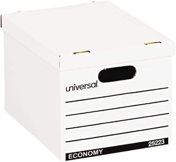 UNIVERSAL - 1 Compartment, 12" Wide x 10" High x 15" Deep, Storage Box - Corrugated Fiberboard, White - Exact Industrial Supply