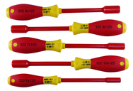 Insulated Nut Driver Metric Set Includes: 6.0 - 10.0mm. 5 Pieces - Exact Industrial Supply