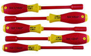 Insulated Nut Driver Inch Set Includes: 7/32" - 1/2". 5 Pieces - Exact Industrial Supply