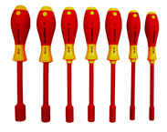 Insulated Nut Driver Metric Set Includes: 5.0 - 13.0mm. 7 Pieces - Exact Industrial Supply