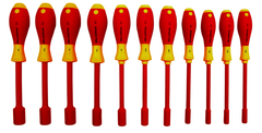 Insulated Nut Driver Inch Set Includes: 5/32" - 5/8". 11 Pieces - Exact Industrial Supply